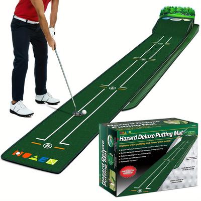 TEMU Huaen Putting Mat, Putting & Outdoor With Ball Return And 3 Holes, Improve Accuracy And Wrinkle-resistant Mat, Golf Accessories For Men Image