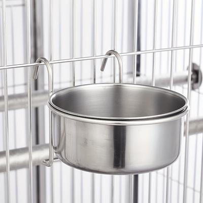 1pc Durable Stainless Steel Bird Feeding Cup For Parrots And Cockatiels - Easy To Clean And Hang, Perfect For Feeding Parrot Food And Water