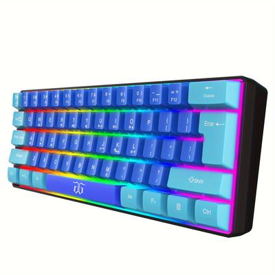 Snpurdiri 60% Wired Gaming Keyboard, Rgb Ultra-compact Mini Keyboard, Waterproof Mechanical Feeling Small Keyboard For Pc/