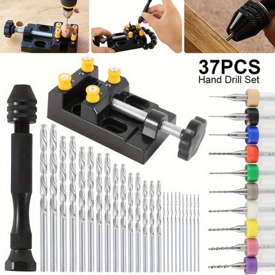 TEMU 37pcs Hand Drill Tool Set,, Jewelry Drill, Resin Drill, Mini Drill, Hand Drill For Jewelry Making, Pin Vise Hand Drill, Hand Drill For Resin, Micro Drill Bit, Mini Drill Set Image