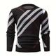Cool Knitted Sweater For Men, Men's Casual Retro Striped Pullover Crew Neck Knit Sweater Streetwear For Winter Fall, As Gifts