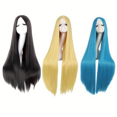 Costume Wigs Long Straight Synthetic Wig Beginners Friendly Heat Resistant For Halloween Cosplay Party