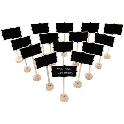15pcs/pack Wooden Mini Chalkboard Signs With Suppo...
