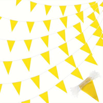 TEMU 10-meter Flags Bulk Garland Grand Opening Carnival Birthday Party Decoration Festival Celebration Outdoor (yellow)