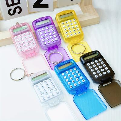 Mini Transparent Flip Calculator Portable Portable Calculator Students' Supplies Gift Cute Calculator
