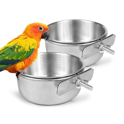 Birds Food Water Cup Parrot Food Bowl With Clamp H...