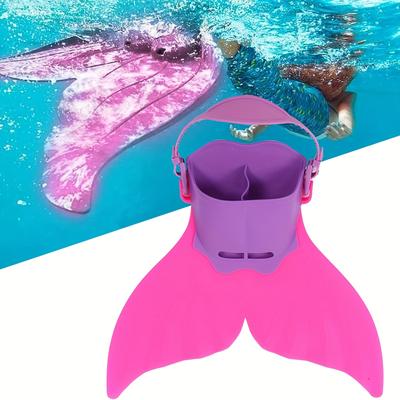 Teenager Cartoon Mermaid Swimming Fins, Adjustable...