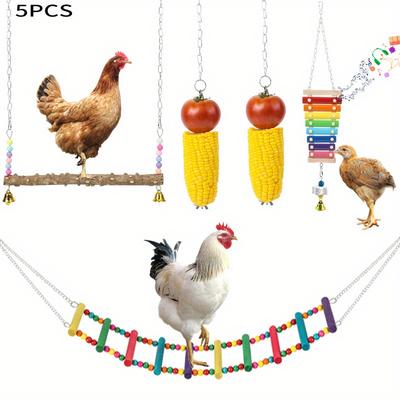 5pcs Chicken Toys For Coop Accessories, Chicken Xy...