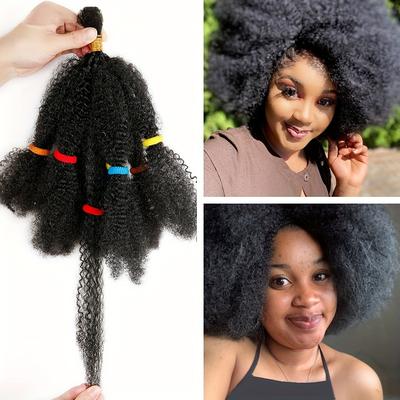 1 Pack Afro Kinky Hair Bulk Natural Black Crochet ...