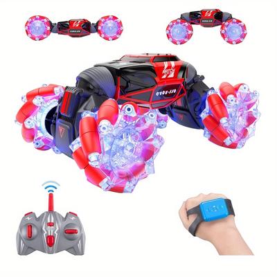Remote Control Car, 4wd 2.4ghz Gesture Sensing , Double Sided 360Â°rotating Transform Off Road Car With Light, Toy Cars For 6-12 Year Old Boys & Girls
