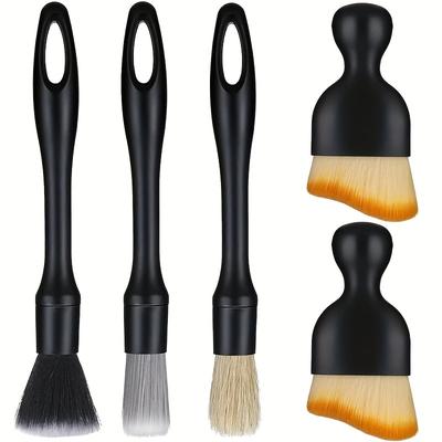 5pcs Car Detailing Brush Set, Car Interior Detailing Brushes Auto Ultra-soft Detail Cleaning Brush Dust Removal Brushes Tool For Interior