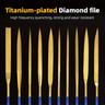 10pcs Diamond Needle Files, Mini Assorted Files Polishing Tools, Mini Files, Alloy Plated Titanium Files Set