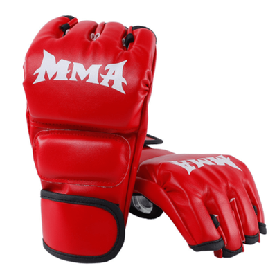 1 Pair Mma Boxing Gloves, Half Finger Punching Glo...