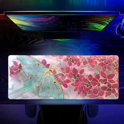 Butterflies And Flowers Desk Mat Desk Pad Large Gaming Mouse Pad E-sports Office Keyboard Pad Computer Mouse Non-slip Computer Mat Gift For Teen/boyfriend/girlfriend