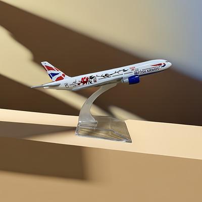 16cm Alloy Aircraft Model Airliner Uk 777 British Plum Furniture Furnishing Articles Collectibles