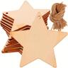 50pcs Hanging Wooden Star Cutout To Paint Unfinished Blank Wooden Star Cutout Ornaments For Diy Crafts Gift Tags