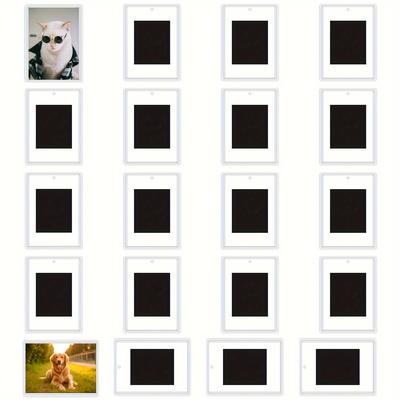 TEMU 20/50pcs Acrylic Magnetic Photo Frames Refrigerator, Display Stand Transparent Label, Mini Photo Frames For Home Room Living Room Office Decor Image