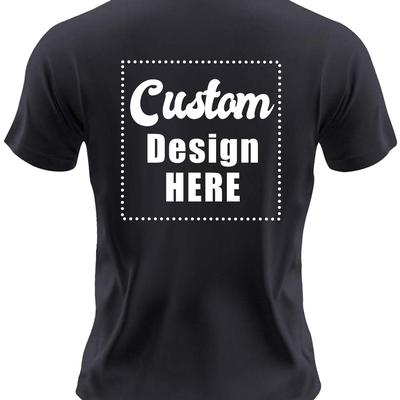 TEMU Men's Customized Print On The Back Tees, Casual Crew Neck Short Sleeve T-shirt, Comfortable Breathable T-shirt For All Image