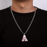 1pc Baseball Letter A-z Pendant Necklace, Baseball Initial Necklace A-z Stainless Steel Chain Baseball Pendant Casual Baseball Necklace, Creative Pendant Jewelry Gift For Men And Women