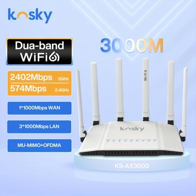 Wifi6 Wireless Router 802.11ax Dual Band Support 2.4g & 5g Support 1x Gigabit Wan +3x Gigabit Lan 6 X Antennas Long Range Coverage Supports Guest Wifi Easymesh Parental Control For Home & Soho