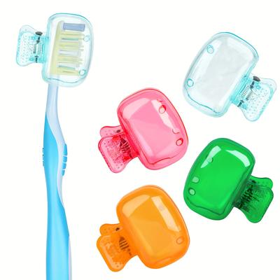 4 Pack Travel Toothbrush Head Covers, Toothbrush Protector Toothbrush Pod Case, Protective Portable Plastic Clip For Travel
