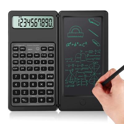 1pc Scientific Calculators, 10-digit Large Screen, Math Calculator With 6-inch Writing Board, Portable Calculator For School, College (black)
