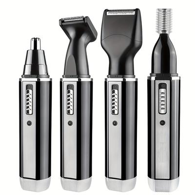 4-in-1 Rechargeable Men's Electric Nose Ear Hair Trimmer Multifunctional Trimming Sideburns Eyebrows Beard Hair Clipper Cut Shaver Holiday Gift For Him