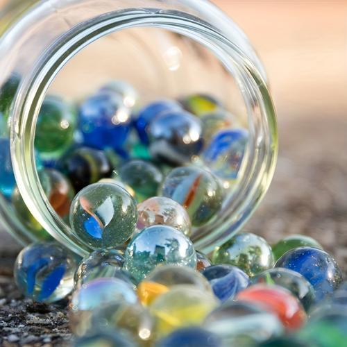 100pcs Glass Marbles Set, 14mm Assorted Colors Marbles, Decorative Marbles For Fish Tank, Vase Filler, Marble Games