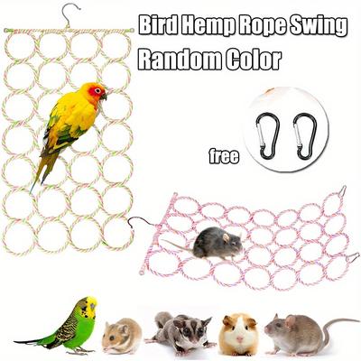 Assorted Varieties Rat Climbing Rope Net Toy For Cage, Bird Sisal Rope Swing, Ladder Rope Bridge Hammock