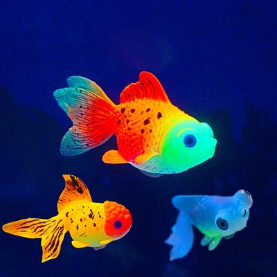 Aquarium Artificial Glowing Fish Realistic Moving Floating Colorful Goldfish
