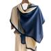 Elegant Geometric Color Block Scarf Stylish Wool Feeling Soft Warm Thin Shawl Women's Casual Outdoor Matching Sunscreen Scarf