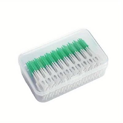 100pcs/box Silicone Interdental Brushes Super Soft Dental Cleaning Brush Teeth Cleaner Dental Floss Toothpicks Oral Care Tools