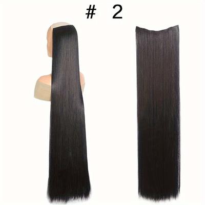 40 Inch Hair Extensions Clip In Hair Extensions Synthetic Natural Black 5 Clip In One- Piece Type Hair Extensions Halloween Christmas Cosplay Daily Use Hair Clips Hair Accessories