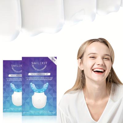 Teeth Whitening Kit, Rechargeable Household Wireless Teeth Whitening Kit With Led Blue Light Accelerator, 4 Teeth Whitening Gel Pens, At Home Naturally And Effectively Clean Stains