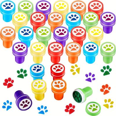 12pcs Dog Paw Print Stamp Self Inking Stamps Teacher Mini Stamps Colorful Stamp Party Favors Assorted Stamp Set For Classroom Party Educational Learning Activities