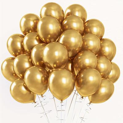 Golden Metallic Balloons Latex Balloons 5 Inch 50p...