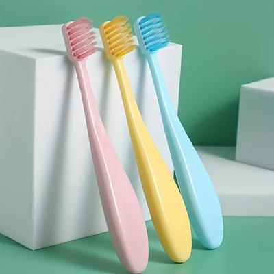 3pcs/set Candy Colored Soft Manual Toothbrushes Wi...