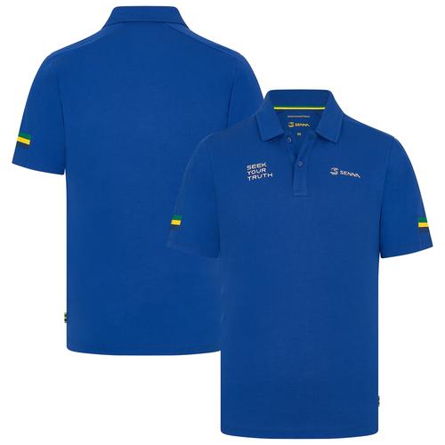 Ayrton Senna Stripe Polo – Marineblau