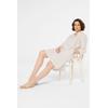 Sommerkleid SENSES.THE LABEL, Damen, Gr. M, US-Größen, beige (summer sand), Material: 50% Baumwolle, 50% Leinen, unifarben, casual, A-Linie normal, V-Ausschnitt, 3/4-Ärmel eingesetzt 1-Knopf-Manschette, Kleider, mit Seitenschlitze