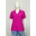 Athleta Tops | Athleta Birdie Womens Polo M Pink Short Sleeve V Neck T Shirt Logo | Color: Pink | Size: M