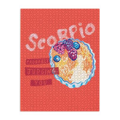 H Miller Ink Illustration Scorpio Mood in Tomato Red Puzzle