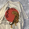 Una montagna non può ospitare due tigri T Shirt uomo Oversize girocollo top Hip Hop T-Shirt