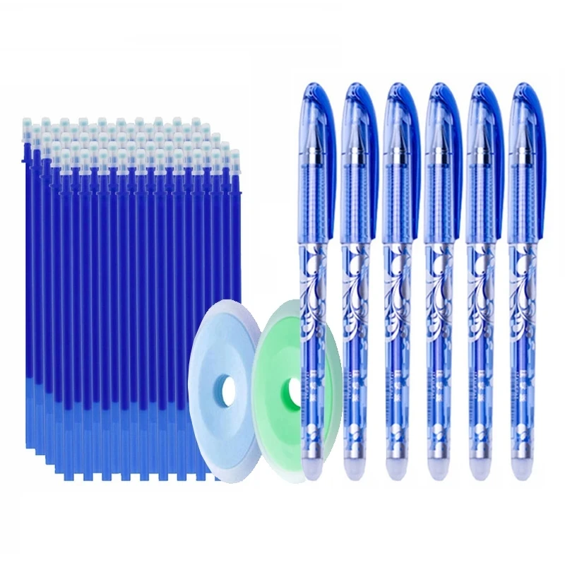 13 teile/satz Löschbaren Gel Stift Set 0,5mm Blau Schwarz Tinte Schreiben Gel Stifte Minen Stangen Waschbar Griff für Schule büro Liefert Image
