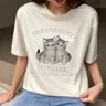 Kawaii Cottagecore Cat Print T Shirt donna allentato Vintage Cute Kitten T-Shirt manica corta Y2k