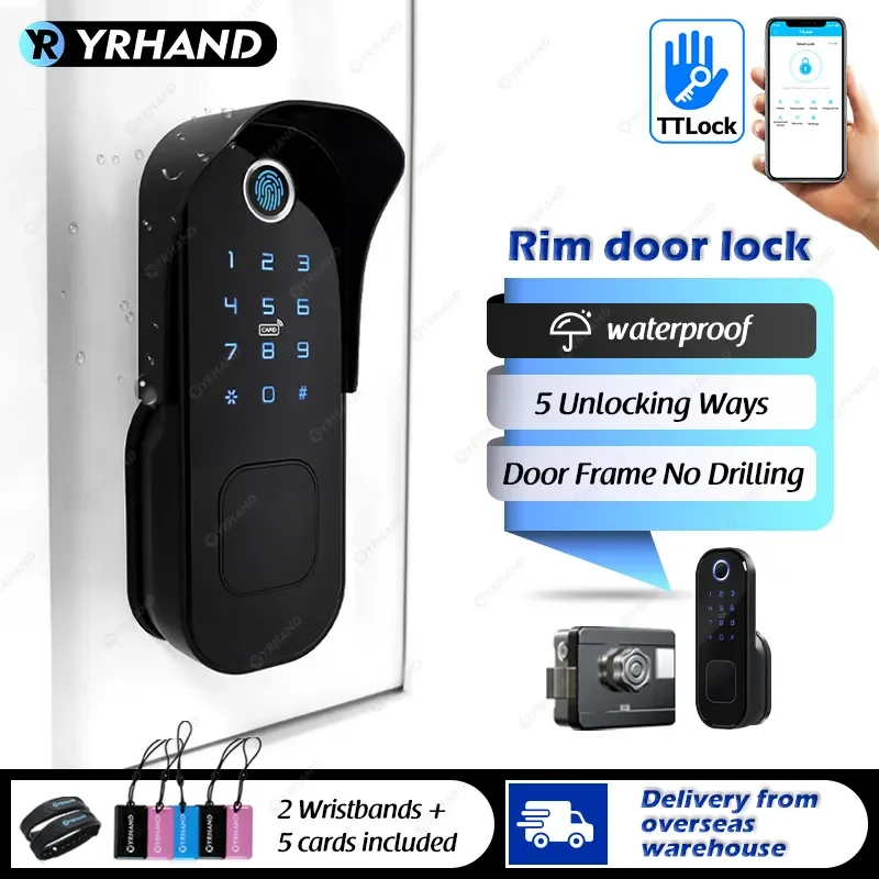 Tuya Finger abdruck Türschloss wasserdicht Outdoor-Tor Bluetooth tt Schloss WiFi Passcode IC-Karte Keyless Enter elektronisches Schloss Image