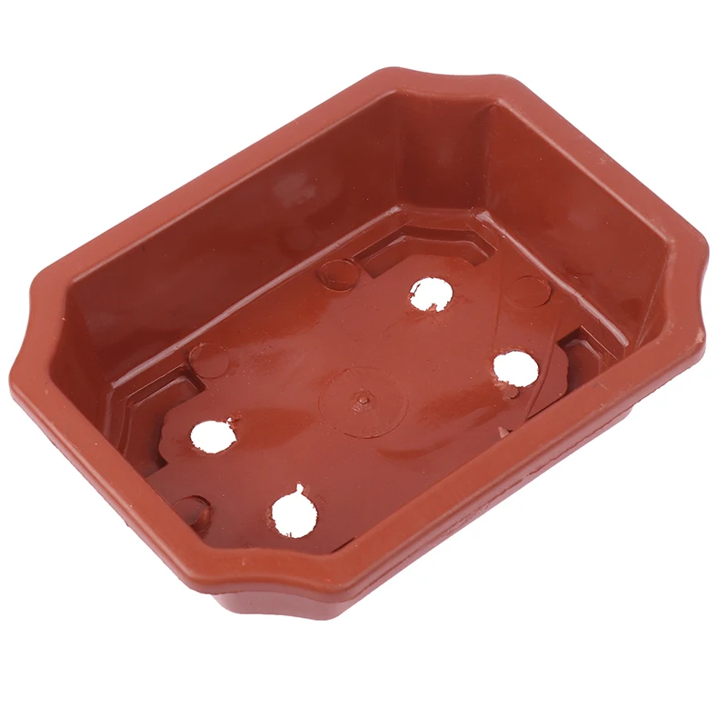 1pc Bonsai Töpfe Vintage Kunststoff Bonsai Pflanzen wachsen Topf rechteckigen klassischen Bonsai Topf Kaktus Topf Blumentopf Garten topf Image