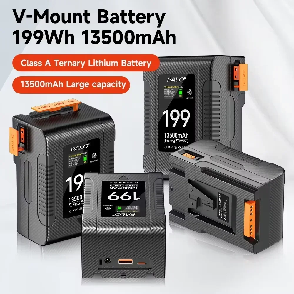V-Mount V-Lock Akku 199 BP 99 BP Batterie mit PD65W Kabel für Sony Camcorder Broadcast Video Light Blackmagic URSA V-Lock Image