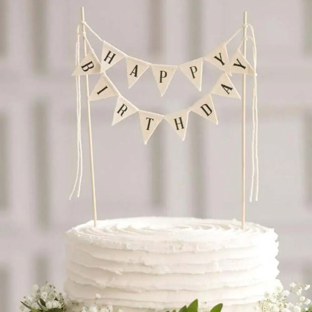 Geburtstag Party Kuchen Dekoration Flagge mit Buchstaben Muster DIY kreative Backen Dekor Happy Party Geburtstag liefert Image