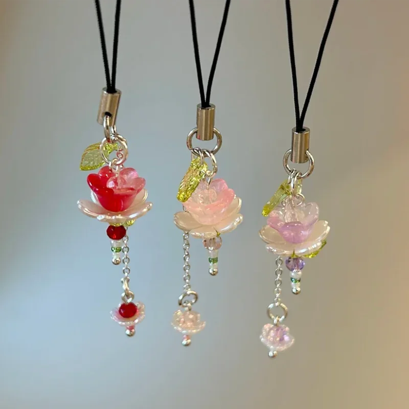 Handgefertigter Lotus-Handyanhänger, Qualle, Y2K, ästhetischer Schlüsselanhänger 2024 Image