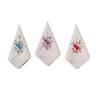 White Linen Handkerchief, Beautiful Floral Handkerchief, Hand Embroidered Handkerchief, Wild Flowers Embroidery, Vintage Linen Handkerchief 6pcs